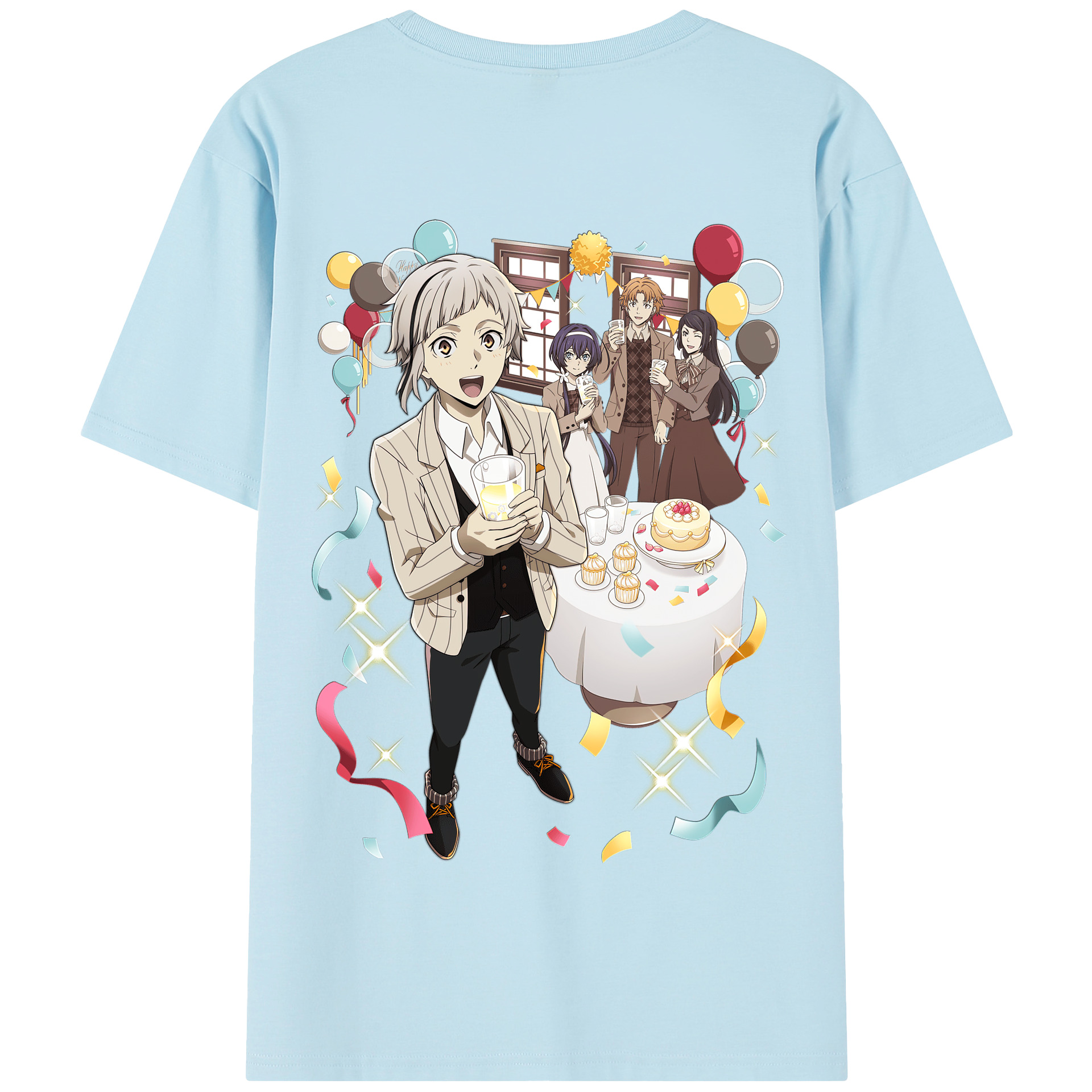 （画像用） 文豪ストレイドッグス Bungo Stray Dogs 綿100％半袖Tシャツ（背面プリント）
